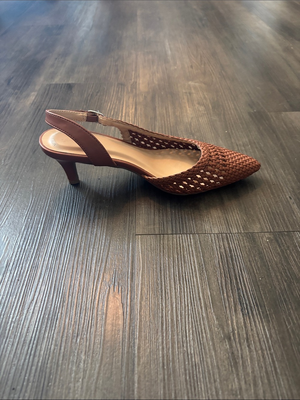 Woven Pointed Slingback Mules - Brown - Picture 5 of 6